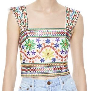 BNWT Esme Beaded and Embroidered Crop Top